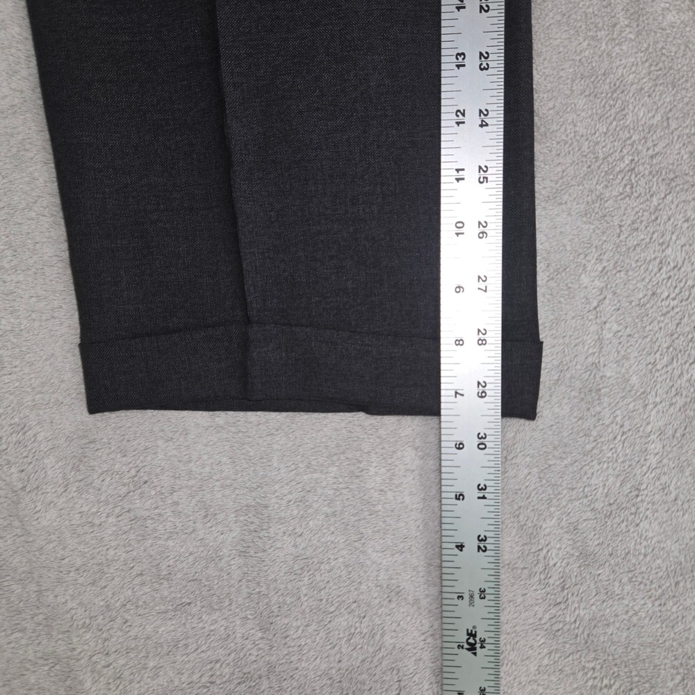 Jos A Bank Mens 33R Charcoal Gray 100% Wool Pleated Cuffed Dress Pants Trousers - Picture 7 of 10